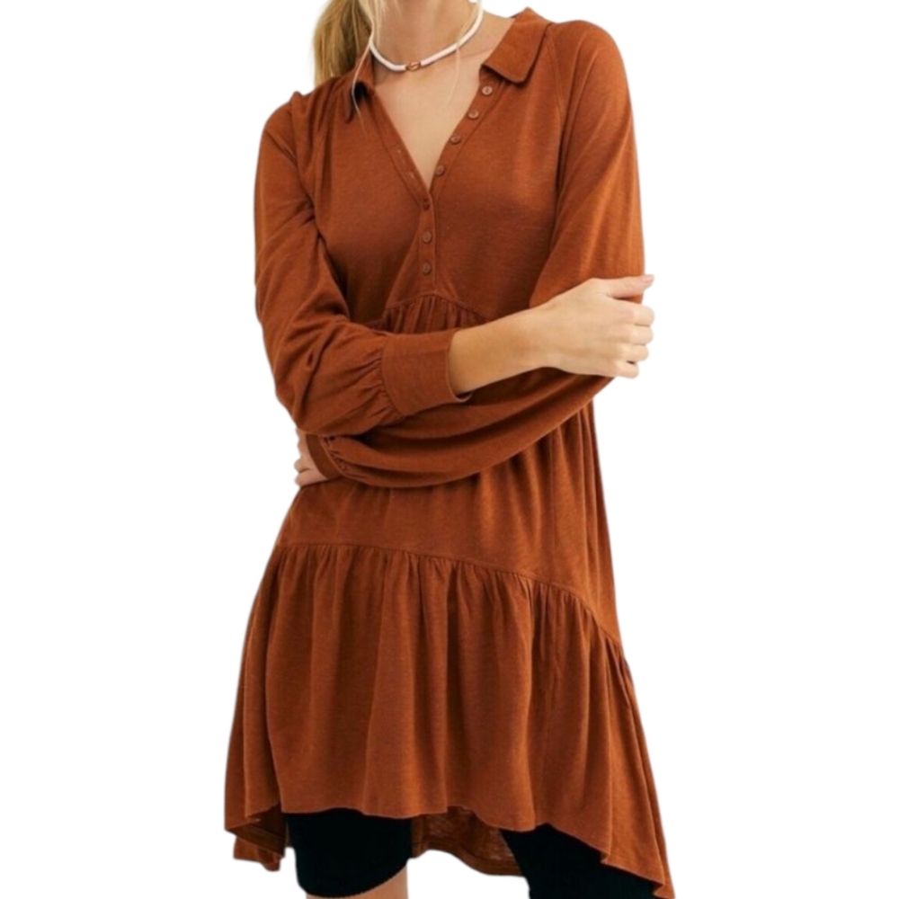 Free People Best Girl Long Sleeve Tunic Dress